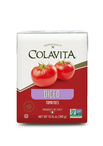 Colavita Tomates italianos en dados, perfectos para salsas gruesas y platos de pasta, o como decoración para bruschetta y sopas, caja de recreación