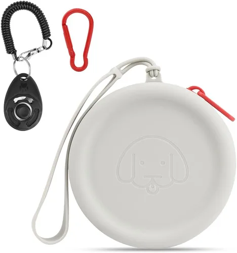 Miniatura 12 de Bolsa de golosinas para perros de silicona, 2 piezas, bolsa para caminar para mascotas para perros y gatos, tamaño bolsillo, fácil de limpiar, sin