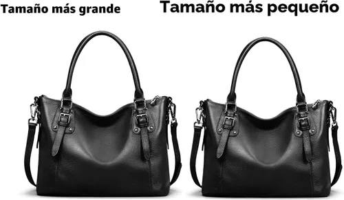 Miniatura 4 de HESHE - Carteras y bolsos de cuero genuino para mujer, bolso de mano, bolso de hombro, bolso de asa superior, bolso cruzado, bolso tipo morral