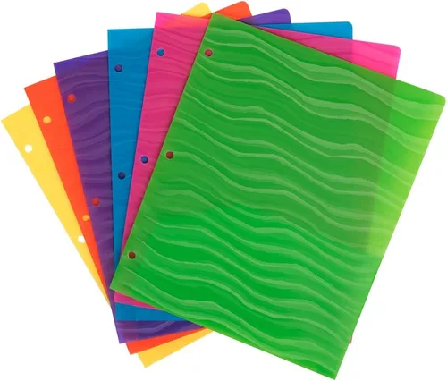 Miniatura 19 de JAM PAPER Carpetas escolares de plástico resistente con 3 agujeros, carpetas escolares extra resistentes, color negro, paquete de 3