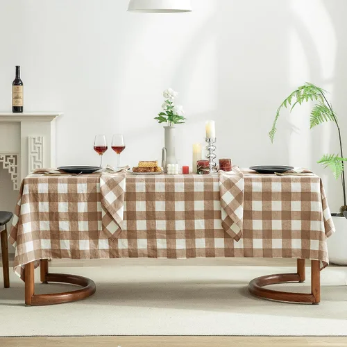 Miniatura 20 de EVERLY 100% Pure Linen Rectangle Tablecloths 60x84Inches for Dining,Buffet Parties,Picnic,Events,Weddings and Restaurants,Decorative Black