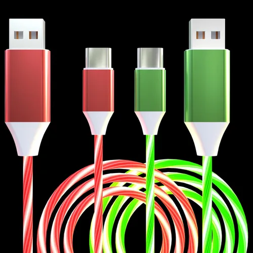 Miniatura 8 de Paquete de 2 cables de carga LED USB C, cable de carga tipo C, cargador USB C rápido compatible con Samsung Galaxy S21 S20 S10 S9 S8 Note 20, LG V30
