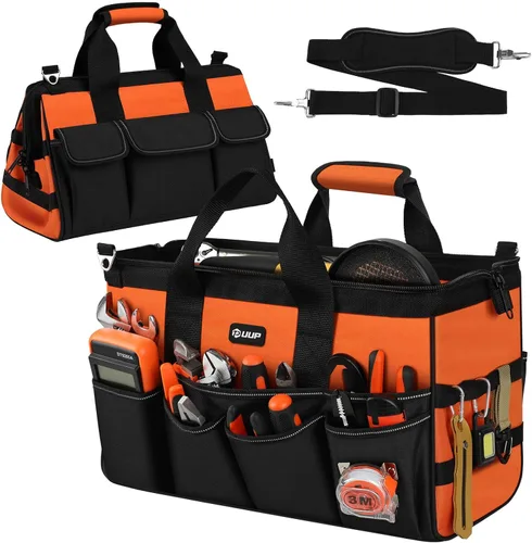 UUP Bolsa de Herramientas Resistente de 18 Pulgadas, Organizador de Caja de Herramientas Suave Portátil de 16 Bolsillos para Almacenamiento, Bolsa