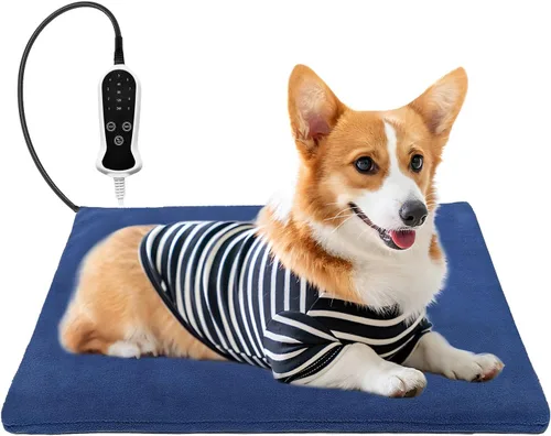 Miniatura 18 de Almohadilla térmica para perros para perros, almohadilla térmica impermeable para mascotas, interruptor de termostato inteligente, 9 velocidades