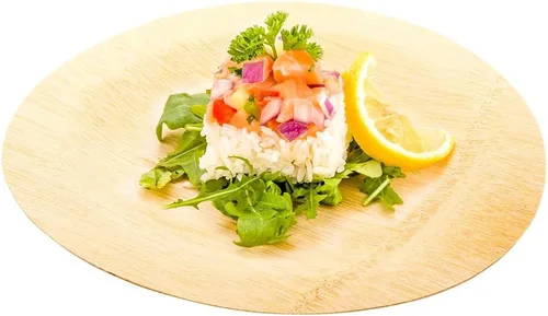 Miniatura 8 de Restaurantware Platos de hoja de bambú de 7 pulgadas, 100 platos de bambú desechables, platos de bambú sostenibles y resistentes para fiestas