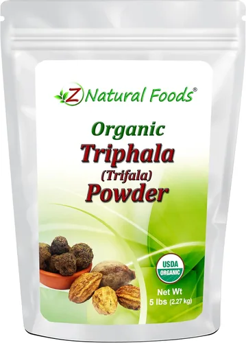Miniatura 7 de Triphala orgánico (Trifala) en polvo - Apoya la digestión saludable - Limpieza y desintoxicación naturales suaves - 3 superalimentos ayurvédicos