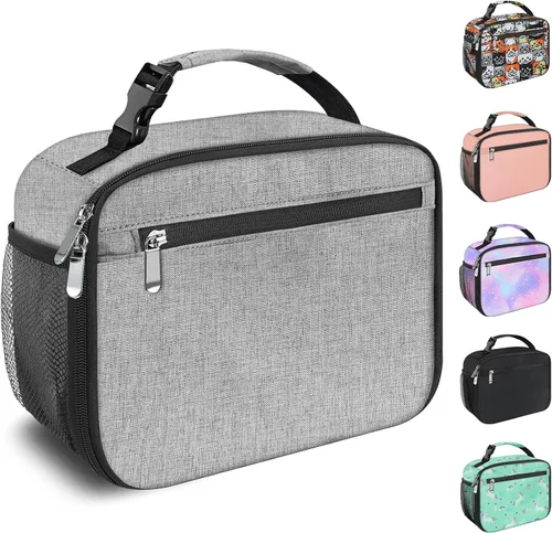 Miniatura 10 de Lonchera para niños y niñas, bolsa de almuerzo aislada duradera, lonchera para niños, bolsa de almuerzo para la escuela, azul oscuro