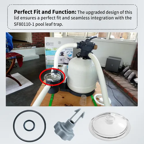 Miniatura 4 de SF80110-1 Tapa de la trampa de hojas de 5 pulgadas tiene junta tórica y válvula, apto para bomba de filtro de arena Intex de 12 pulgadas