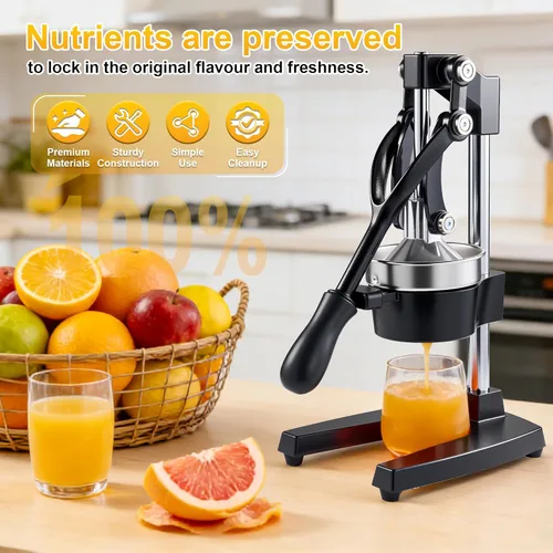Miniatura 2 de Exprimidor manual de cítricos de hierro fundido, exprimidor comercial de prensa manual, exprimidor de encimera resistente para jugo de limón naranja