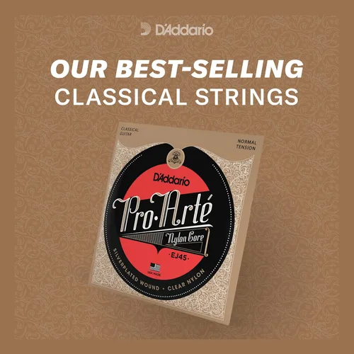Miniatura 3 de D'Addario Pro-Arte - Cuerdas de guitarra clásica Pro-Arte - EJ44C - Cuerdas de guitarra de nailon - Envoltura chapada en plata, núcleo compuesto