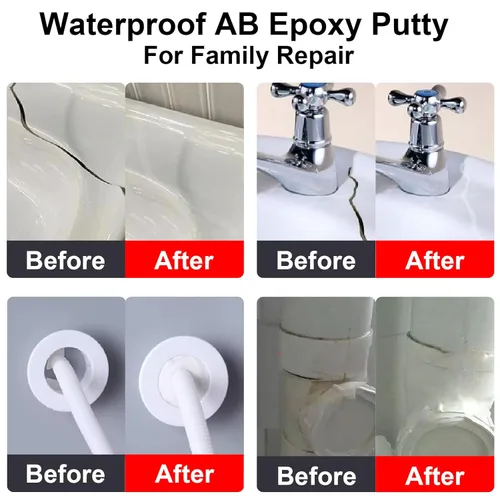 Miniatura 2 de Masilla Epoxi de 16 oz AB Relleno de Metal Epoxi para Reparación Rápida de Fugas Bajo el Agua de Alta Adhesión Masilla de Piscina Autoendurecible