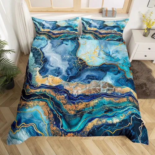 Miniatura 16 de Juego de ropa de cama floral, funda de edredón de flores de iris de colibrí, tamaño matrimonial, jardín, botánico, magnífica, funda de edredón
