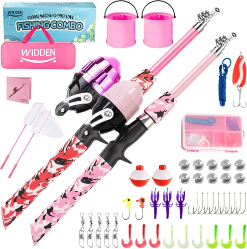 Miniatura 18 de WIDDEN Kids Fishing Pole, Portable Telescopic Kids Fishing Poles for Boys and Girls, Fishing Rod and Reel Combo Kit with Tackle Box, and Fishing