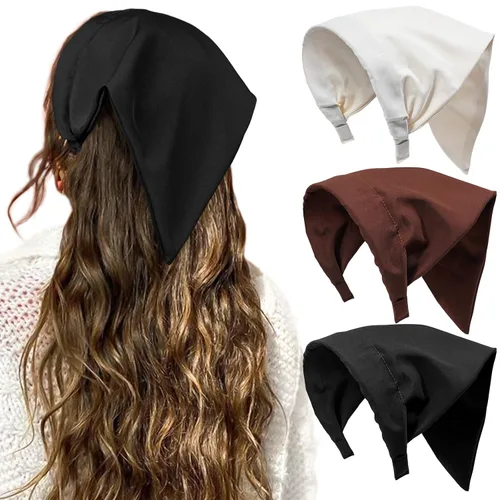 Miniatura 14 de HAIMEIKANG Diademas florales para mujer, bandanas bohemias para el cabello, bufanda, pañuelo triangular, bandas para el cabello de color sólido