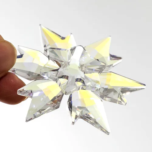 Miniatura 3 de Adorno de árbol de Navidad de edición Maxistal 2024, copo de nieve de cristal con estrella, adorno para árbol de Navidad, decoración para el hogar