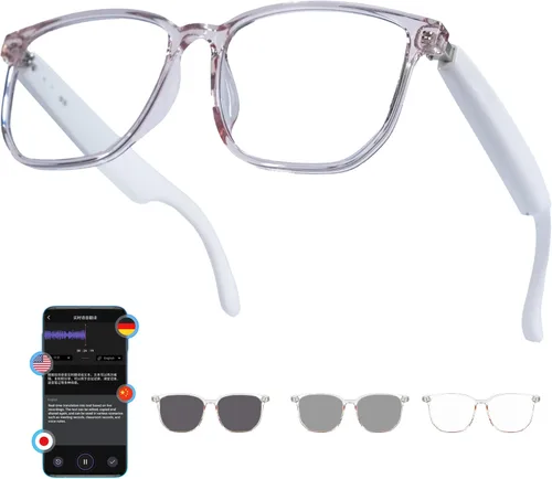 Miniatura 11 de Lentes de traducción Bluetooth inalámbricos inteligentes AI para hombres/mujeres con altavoces/Bluetooth y más de 140 idiomas traducción