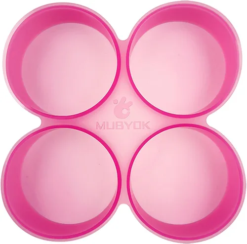 MUBYOK (300 diseños opcionales) M376 4 pulgadas círculos 4 cavidades silicona Freshie molde para hornear perlas aroma coche Freshie suministros