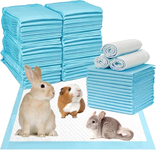 kathson 100 almohadillas desechables para orina de conejo, 18 x 13 pulgadas, almohadillas de entrenamiento de inodoro súper absorbentes para Azul