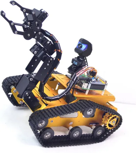 Miniatura 11 de Kit de robot inteligente para Raspberry Pi, chasis de robot tanque transmisión de video en tiempo real, control WiFi/Bluetooth, planificación