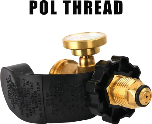 Miniatura 4 de Adaptador de tanque de propano POL de ajuste universal con calibre que convierte POL a QCC1, indicador de tanque de propano, indicador de nivel