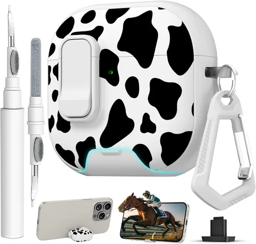 Miniatura 14 de Funda para AirPods Pro 3 con cerradura, textura de piel TPU duradera, antipérdida y a prueba de golpes, accesorios con kit de limpieza en llavero