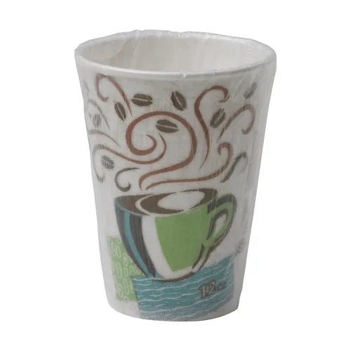 Dixie PerfecTouch - Tazas de café de papel de 12 onzas por GP PRO, diseño Coffee Haze, 1000 unidades (tazas desechables envueltas individualmente),