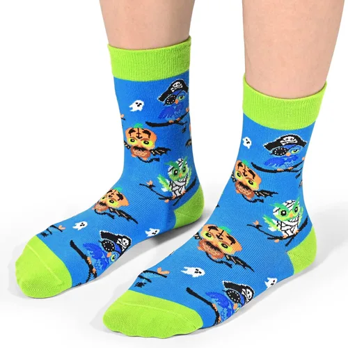 Miniatura 7 de Dsia Zamur Calcetines para niños y niñas, paquete de 4 a 6 unidades + caja de regalo, novedosos calcetines de pantorrilla coloridos para niños de 2