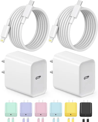 Cargador para iPhone de carga rápida USB C, cargador tipo C, cargadores de iPad con cable de carga C de 6 pies, compatible con iPhone14/14 Pro Blanco