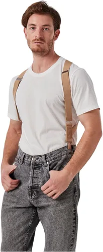 Miniatura 6 de Tirantes elásticos con clip en la espalda en X para hombre, 2 clips para uso formal e informal