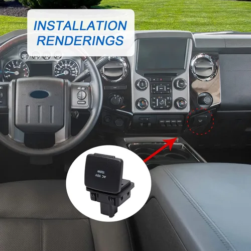 Miniatura 6 de DICMIC Enchufe de toma de corriente de consola central compatible con Ford Explorer 2011-2015 Ford F-150 2010-2014 Ford F-250 F-350 F-450 Super Duty