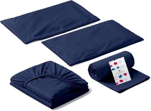 Miniatura 13 de Juego de sábanas de tamaño individual, juego de ropa de cama de 4 piezas de fibra larga egipcia de alta calidad, 100% algodón egipcio de una sola