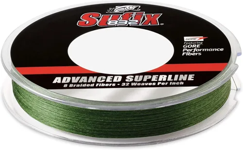 Sufix 832 Advanced Superline Cuerda de pescar trenzada - 150 yardas verde (Low Vis Green)