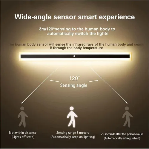Miniatura 2 de Lámpara de pared LED con sensor de movimiento, tira de luz de pared lineal, lámpara de pared con sensor de movimiento activado por movimiento