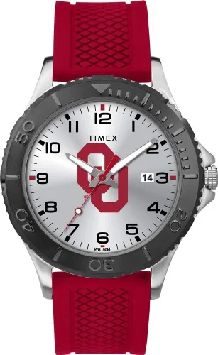 Timex Tribute Men's Collegiate Gamer 42mm Watch – Georgia Bulldogs with Black Silicone Strap Oklahoma Sooners