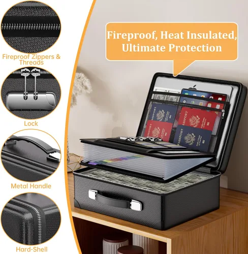 Miniatura 4 de DocSafe Caja de Documentos Ignífuga de 6400°F con Cerradura, Caja Fuerte de Caso Duro Aislada Térmicamente Ignífuga Resistente al Agua de 10 Capas