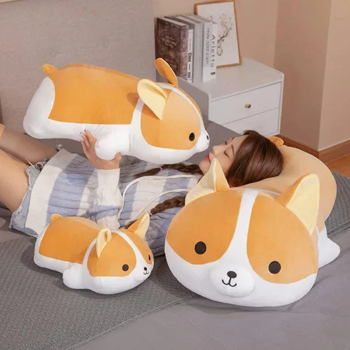 Miniatura 3 de Juguete de peluche para perros Shiba Inu, almohada de peluche para niños, cojín de peluche Corgi (60cm/23.6in)
