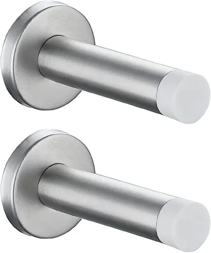 Miniatura 17 de JQK Tope de puerta, acero inoxidable 304 de grosor de 0.039 pulgadas (0.039 in), amortiguador de sonido, tope de puerta, protetor, 2 unidades, Punta