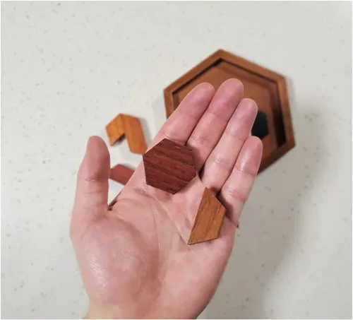 Miniatura 3 de Rompecabezas de madera hexagonal – Brain Teasers – Rompecabezas de rompecabezas para adultos y niños