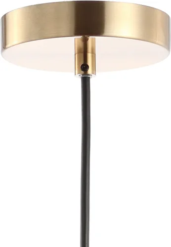 Miniatura 6 de JONATHAN Y Colgante LED de hierro moderno Apollo de mediados de siglo de 6 pulgadas, color negro/latón dorado, pantalla de metal negro, lámpara