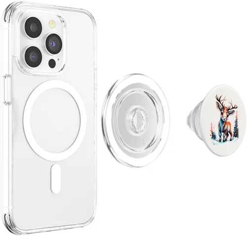Miniatura 4 de PopSockets MagSafe PopGrip estéticos de Navidad con diseño de reno para iPhone