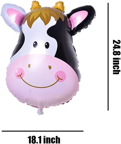 Miniatura 3 de Globos de animales de granja, cerdo, vaca, caballo, burro, globo de Mylar para animales, temática de animales, suministros de fiesta de cumpleaños
