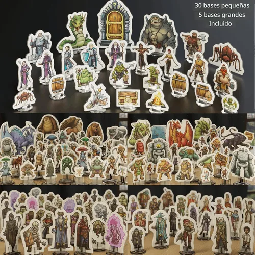 Miniatura 6 de Miniaturas Planas Duras para Miniaturas de DND con Bases Escala de 28mm - 32mm Juego de Iniciación de Calabozos y Dragones 5e