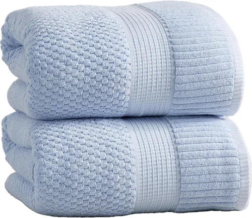 Miniatura 75 de NY Loft Juego de 4 toallas de baño 100% algodón, supersuaves y absorbentes, de secado rápido, 30 x 52 pulgadas, algodón texturizado y duradero
