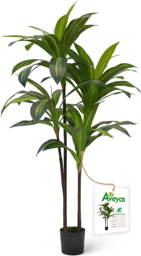 Miniatura 15 de Aveyas Árbol Artificial Ave del Paraíso de 6 pies para Decoración del Hogar, Planta de Piso Falsa de 6 Pies, Árbol Tropical Falso de Hoja de Plátano