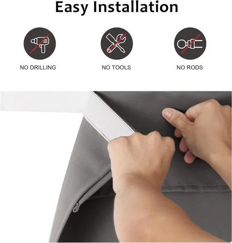 Miniatura 3 de WdFour Cortinas para Puerta Francesa para Privacidad, Paneles de Puerta Tricia Fáciles de Instalar, Cortina de Luz Lateral para Puerta Delantera