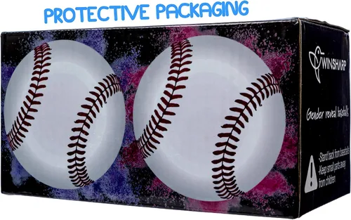 Miniatura 7 de Juego de béisbol para revelación de género, bolas azules y rosadas, explosivas con polvo, la mejor idea para niños o niñas, fiesta reveladora