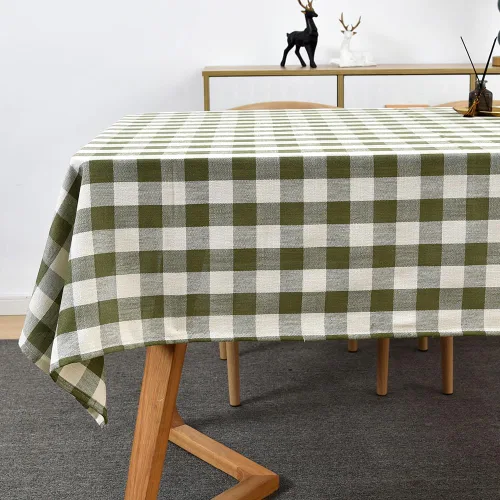 Miniatura 23 de Mantel de Algodón Resistente para Mesa Cuadrada Estilo Granja Vintage Mantel Lavable Cobertura de Mesa Rústica (Gris, 52''x52'')