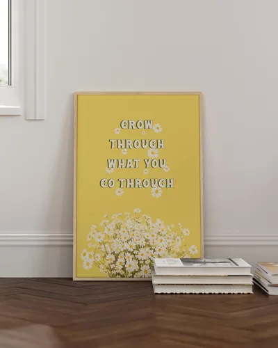 Miniatura 19 de Haus and Hues Arte de pared amarillo – Pósteres estéticos con cita para adolescentes, pósteres estéticos para dormitorio, niñas, impresión artística
