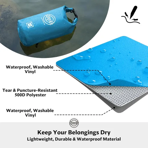 Miniatura 2 de STOVER 5/10/25/30/40/55L Waterproof Dry Bag- Roll-Top Backpack w/Phone Case- Kayaking, Hiking, Camping, Boating- Men/Women 10L azul