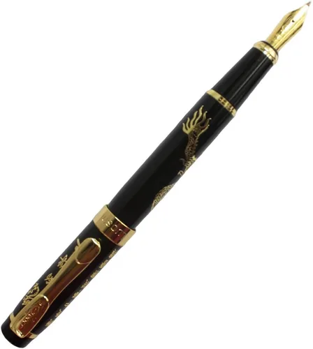 Miniatura 7 de Gullor 818 Fountian Pen con clip dorado - Negro